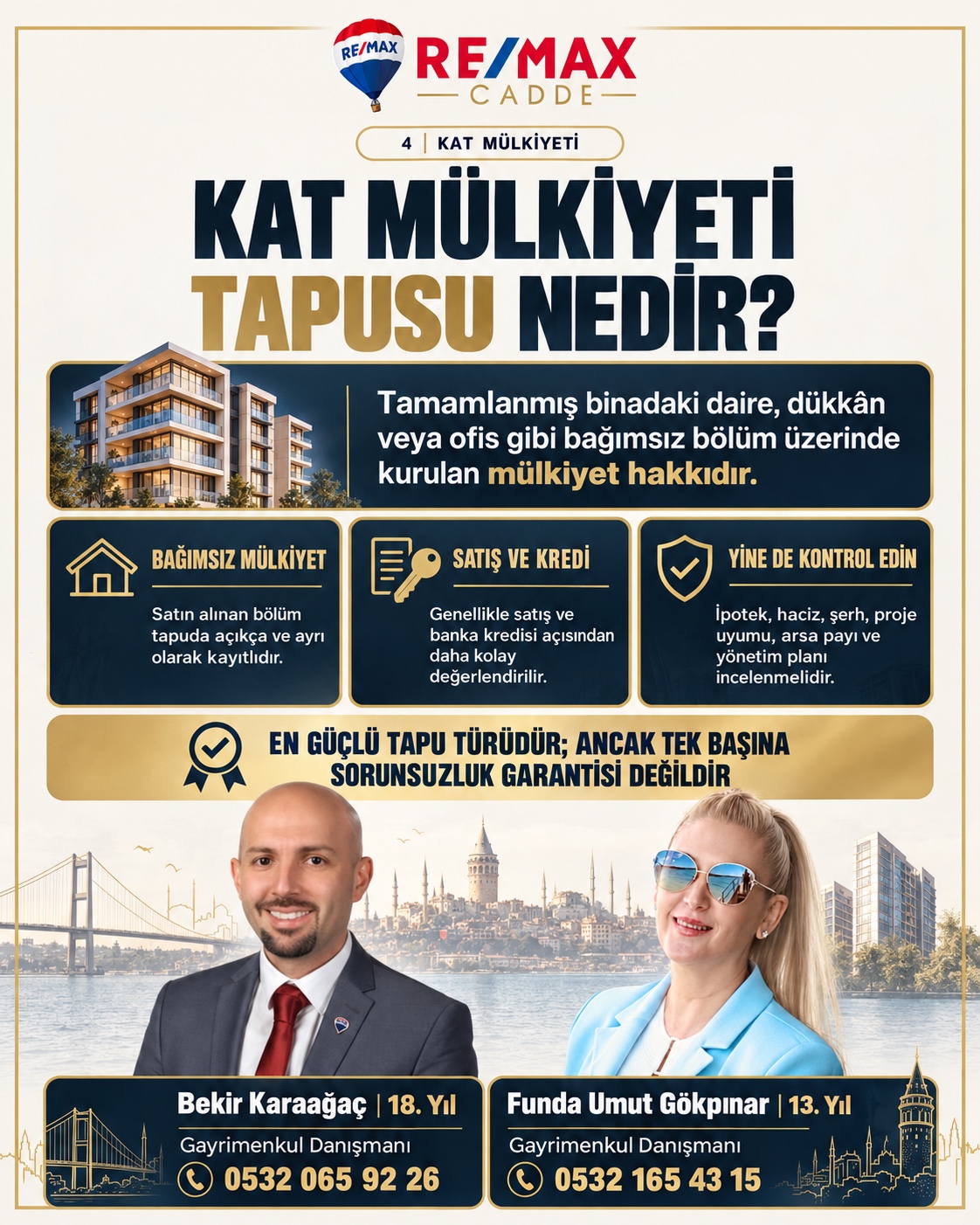 Kat mülkiyetinin anlamını ve kontrol edilmesi gereken kayıtları açıklayan bilgilendirme görseli